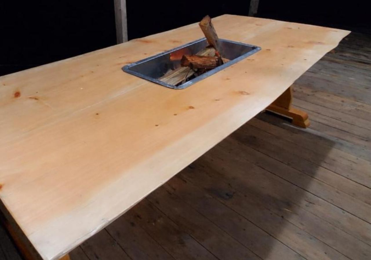 The fire-pit dining table